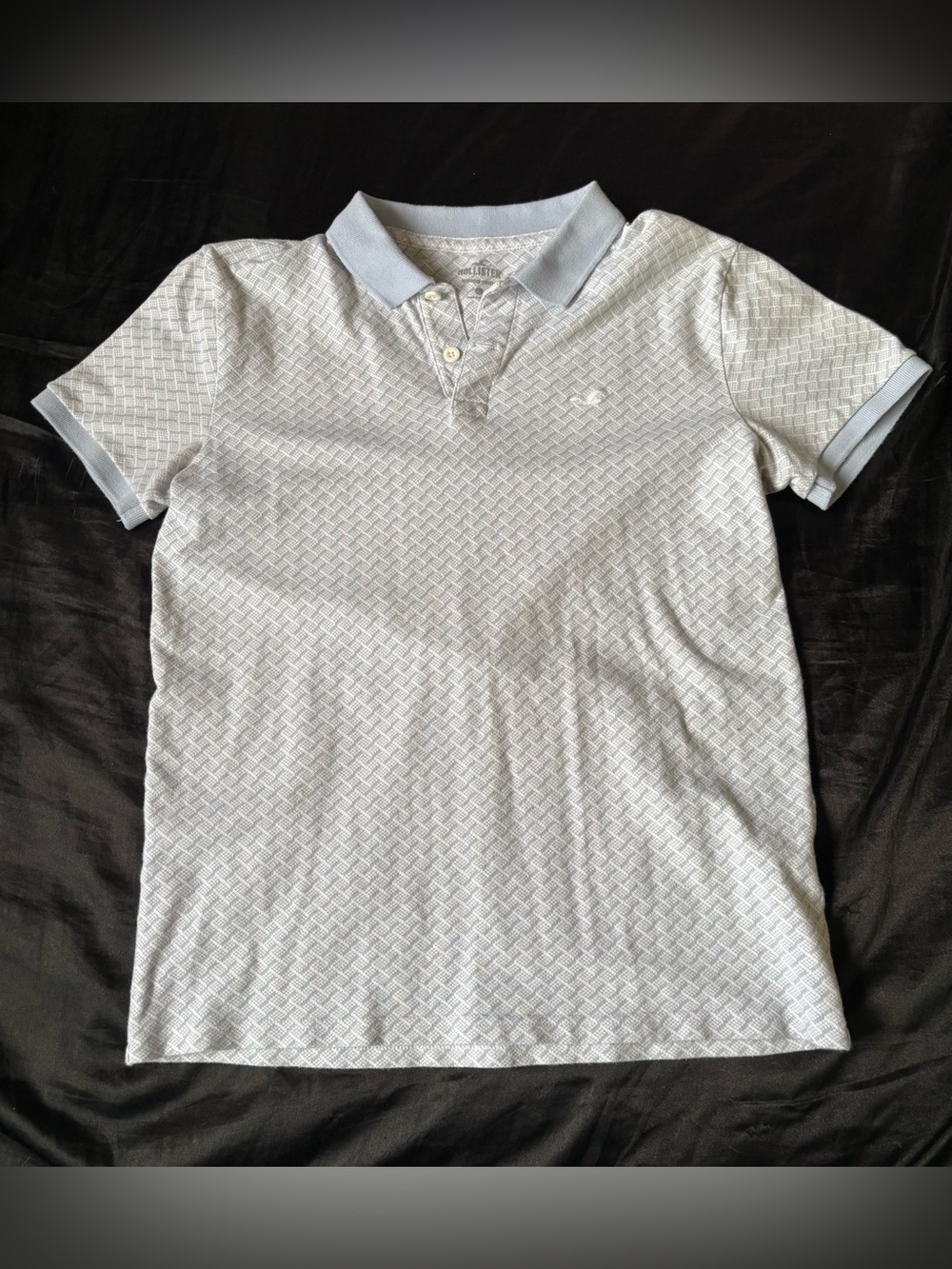 Hollister Men’s S Regular Geometric Polo Short Sleeve Collared Advanced Stretch